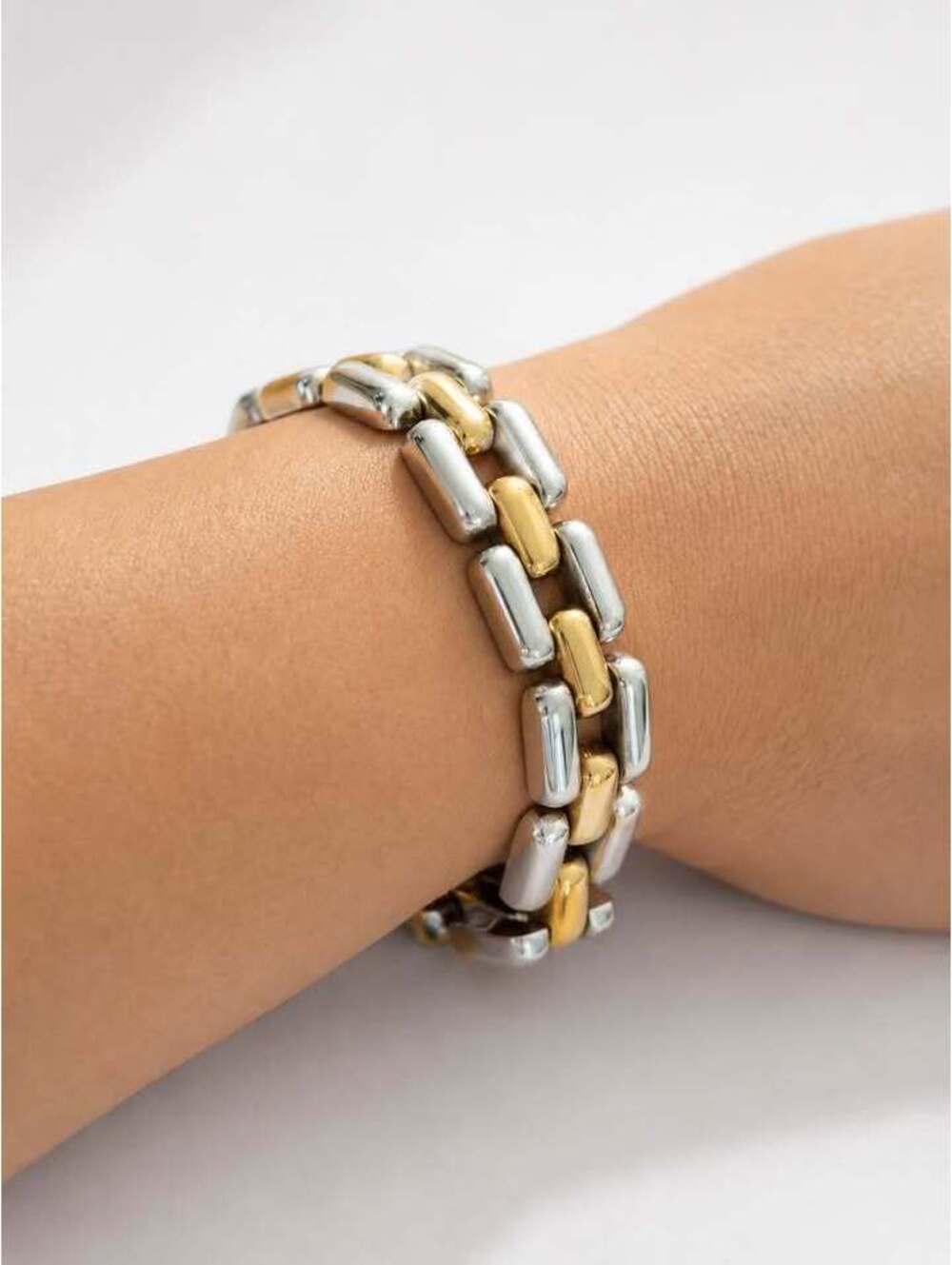 James Avery 14K Gold / Sterling / 2 Tone Brick Link Bracelet (Retired)